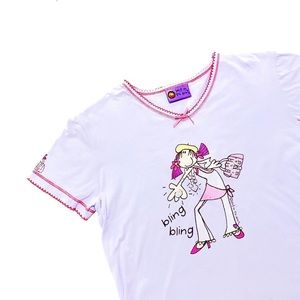 💖 SOLD 💖 Y2K Bang On The Door Bling Bling Pastel Purple Lil Tee Shirt Top